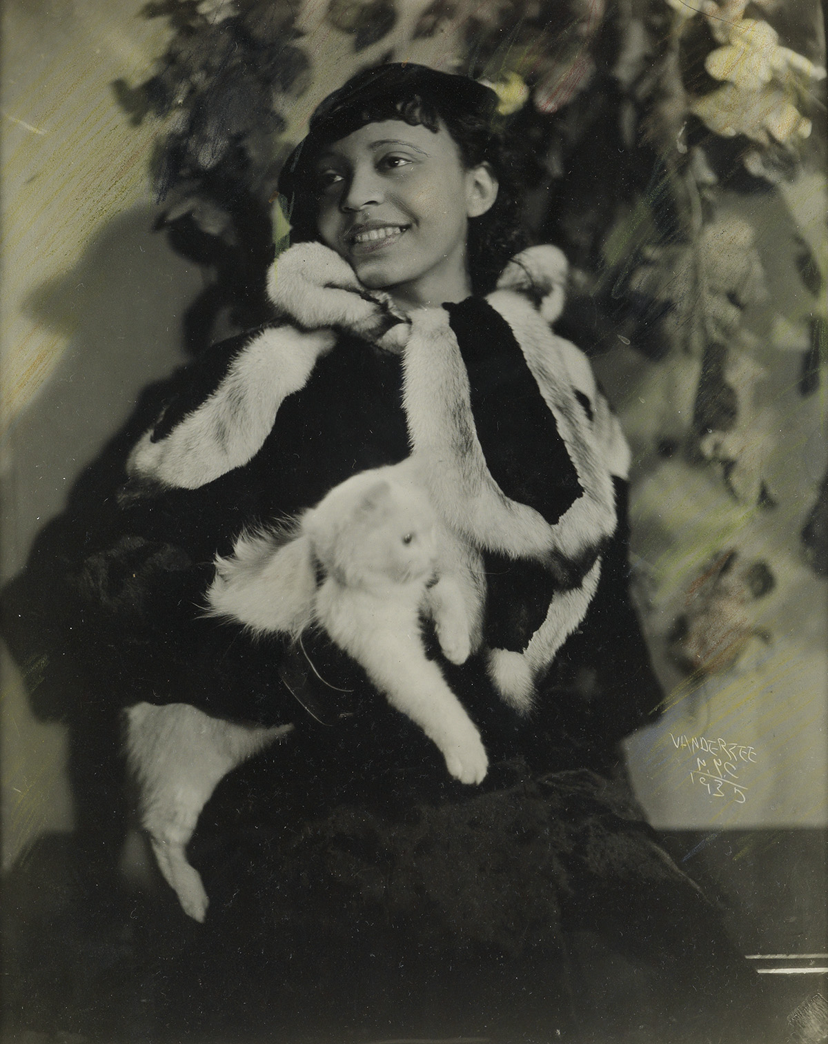 JAMES VANDERZEE (1886 - 1983) Untitled (Women in Fur with a Cat).